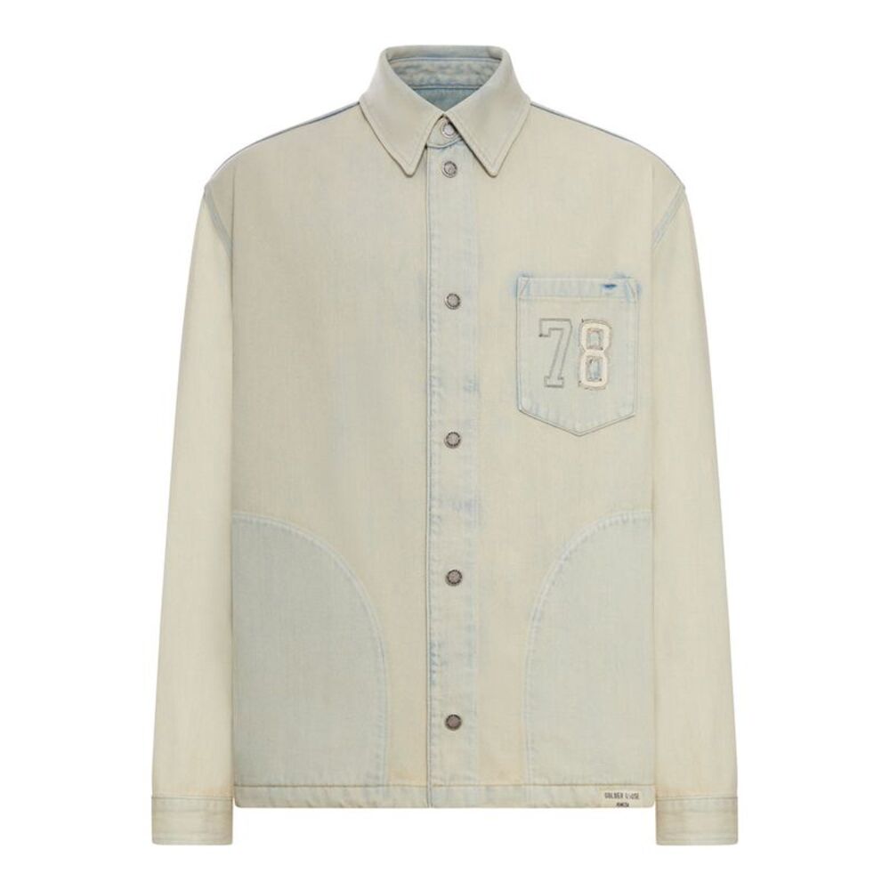 Golden Goose Deluxe Brand Men Sand Denim Work Jacket